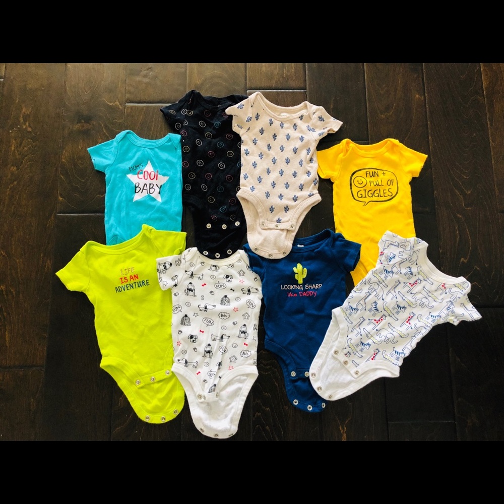 Baby boy 0-3 Months onesies- 8 Pack